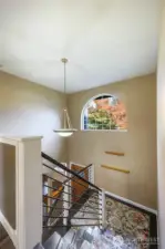 Lots of natural light in stairway from picture window.
