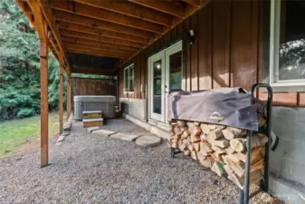 Patio off Basement - Hot Tub Conveys