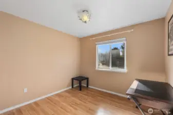 Bedroom with hardwood floors