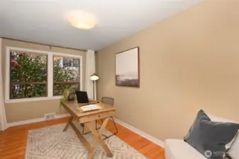 Bedroom #3 is on the main and can flex into a home office.