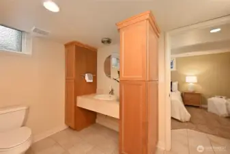 With 3/4 bathroom.