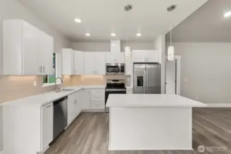 Images shown are from a different home previously constructed by this builder and are provided as examples of workmanship, finish quality, and design style only. The subject property is currently under construction, and specific materials, colors, fixtures, and features may differ upon completion.