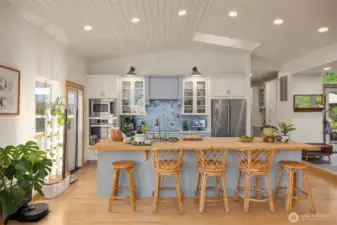 The remodeled kitchen is open to the full main floor living area- great for entertaining.