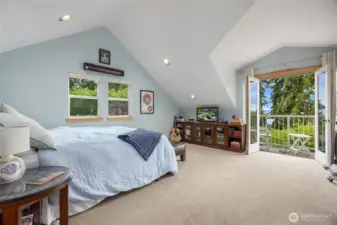Second level bedroom is on the opposite wing of the home from the primary bedroom offering exceptional privacy