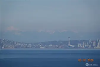 View of Downtown Seattle and the Cascade Mountains