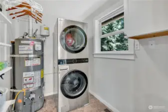 Large laundry room off of kitchen