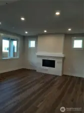 Spacious great room boosts gas fireplace