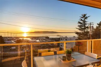 You'll never tire of having a front row seat for incredible sunsets and views of Puget Sound and the Olympic Mountains!