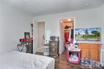 Primary bedroom has walk-in closet and own full bath