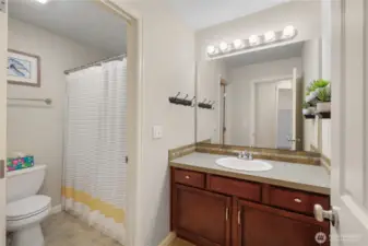 Large hallway full bathroom.