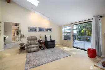 Living room leads into the great room