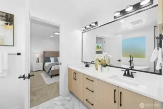 Bright double vanity