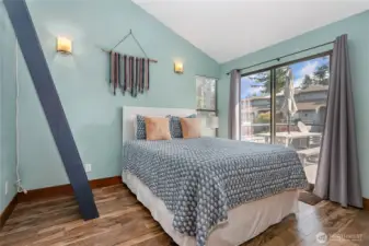 Primary bedroom with bay views