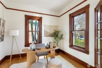 Just off the living room is a bedroom which could also be used as an office or media room.  Lots of flexibility in the floorplan.