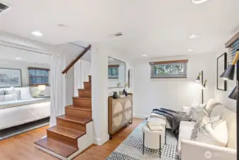 A room off the primary suite makes for a fantastic media room, office or nursery.