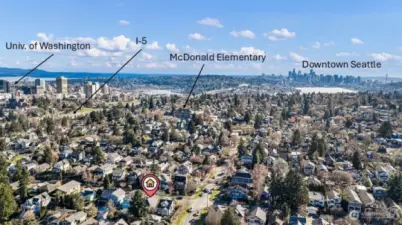 University of Washington, McDonald Elementary and Downtown Seattle.