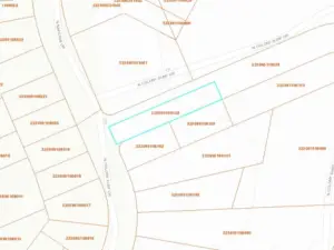 Overhead view with approximate boundary in blue.