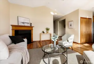 Warm up by the fire place and entertain guests while watching for eagles and orca whales.