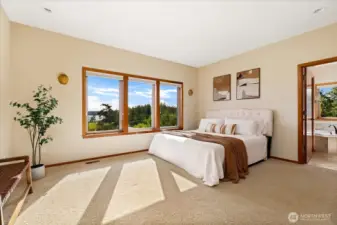 The large windows allow light from every angle with no neighbors in sight.