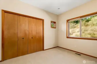 Main floor second bedroom can also be used as a private office.