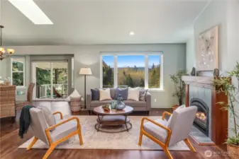 Picturesque Olympic Mountain Range from your living room.
