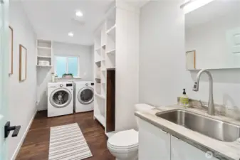 Laundry room just off the kitchen.