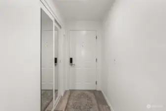 Large storage closets upon entry