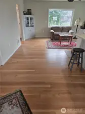 Refinished fir floors.