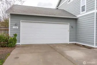 Large 2-car garage.