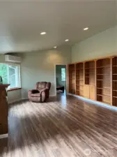 Living room built in book cases