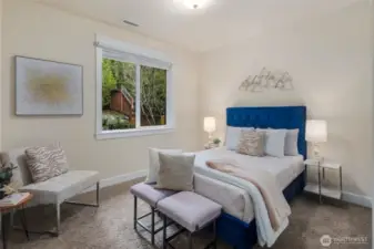 The main floor offers a versatile guest bedroom with an adjacent 3/4 bath with shower, while upstairs you'll find 3 spacious bedrooms and 2 baths.