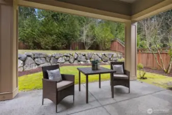 Fully fenced, private backyard.
