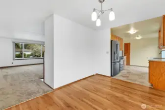 Dining room off kitchen and living room.