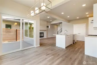Glass slider leads to covered back patio
