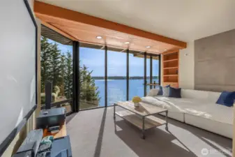 Communal family room hub on second level