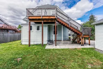 Access to Backyard from both Upstairs and Main Floor. Also access to Basement