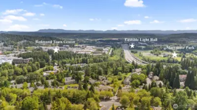 Near Redmond Town Center, Eastside Light Rail and Marymoor Park