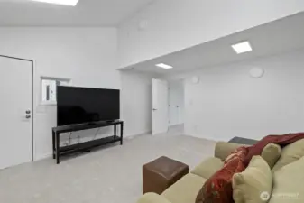 Another view of the media room, it even comes with it's own exterior entry door, seen on the left of photo.