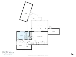 Lower level floor plan w/shed