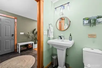 Powder bathroom for your guests include a shower (not seen)