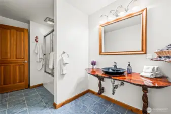 Second floor bathroom also includes a toilet (not seen) and shower.