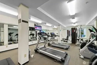 Amenities such as gym, barbecue area, community room, EV charger in the garage and guest suite in the building