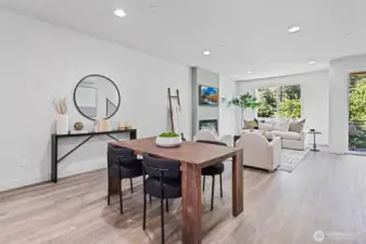 Open concept living on the main floor feels roomy and spacious.