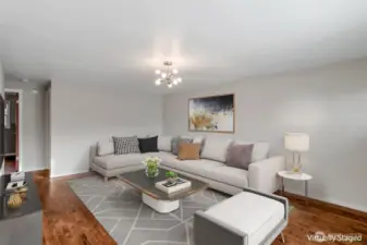 Virtually staged living room