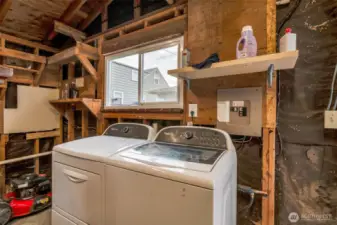 Laundry in detached garage