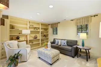 The family room on the lower level.