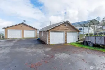 Garages. Paved parking and driveway.