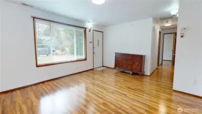 The living room is open and bright