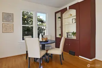 Dining room large enough for family gatherings.