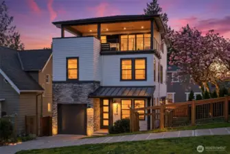 Modern Thomas James luxury with Space Needle and mountain views